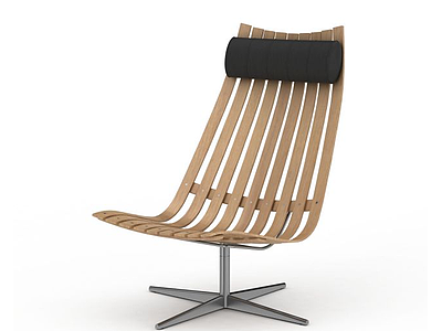 木制沙滩椅模型3d模型