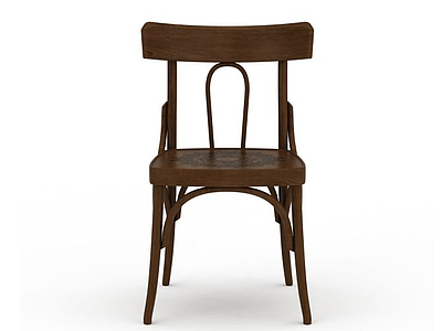 木制高脚椅模型3d模型
