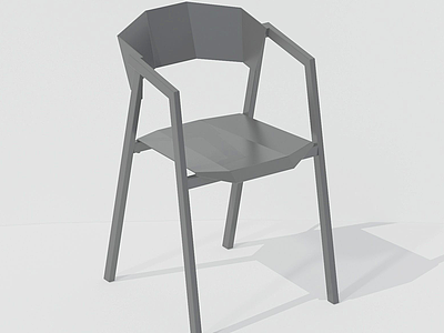 现代灰色休闲椅3d模型