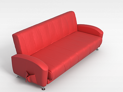红色客厅沙发模型3d模型