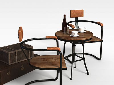 3d咖啡厅餐桌椅模型