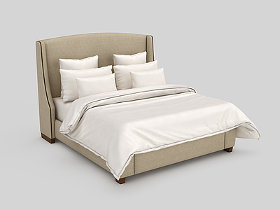 3d卧室舒适床模型