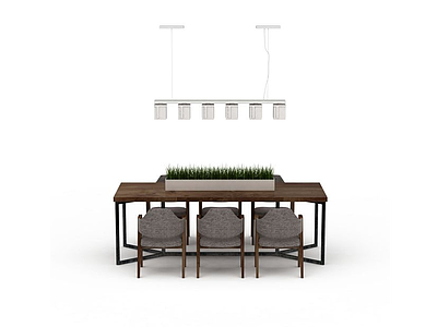 3d简约餐厅桌椅免费模型