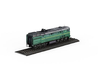 3d绿色火车模型