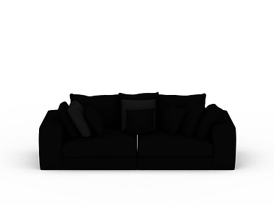 黑色双人沙发模型3d模型