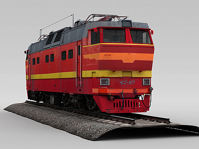 红色火车模型