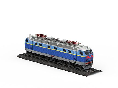 蓝色火车模型3d模型