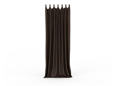 褐色窗帘模型3d模型