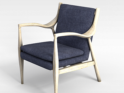 3d进口木制舒适椅模型