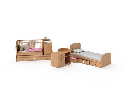 3d现代儿童床免费模型