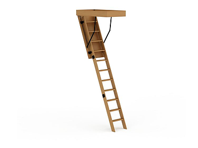 木质楼梯模型3d模型