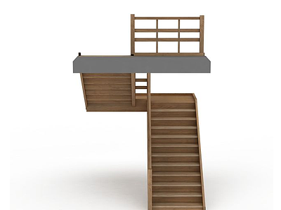 3d木质楼梯免费模型