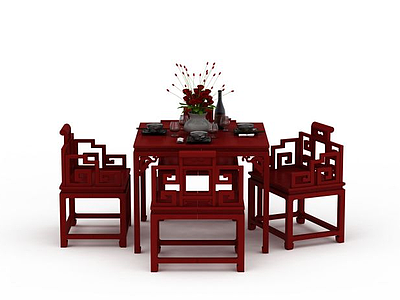 古典餐桌椅模型3d模型