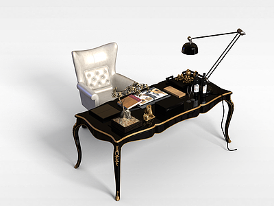 3d欧式桌椅模型
