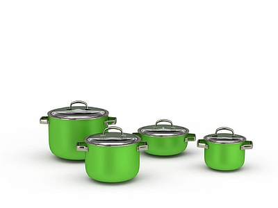 3d绿色饭盒免费模型