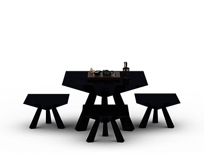 3d简约餐桌椅免费模型