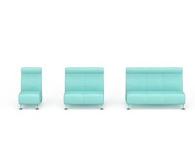 3d湖蓝色沙发免费模型