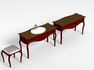 3d卫浴桌椅组合模型