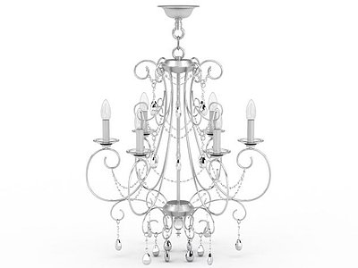 银质蜡烛吊灯模型3d模型