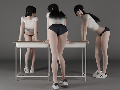 3D现代风格美女人物模型3d模型