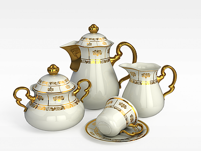 欧式奢华茶具模型3d模型