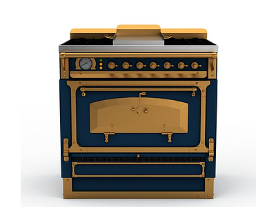 3d欧式旧式烤箱模型