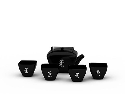 中式茶具模型