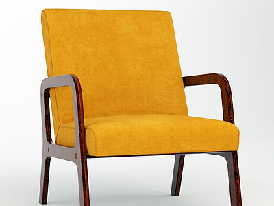 休闲黄椅3d模型