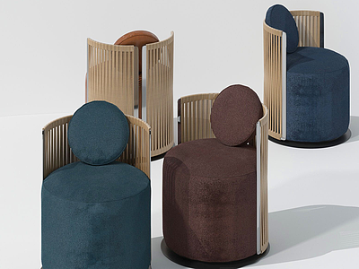 3d现代休闲梳椅模型