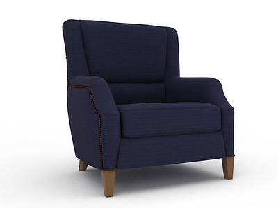 深蓝软包椅子模型3d模型