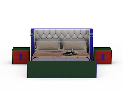 3d家用床模型