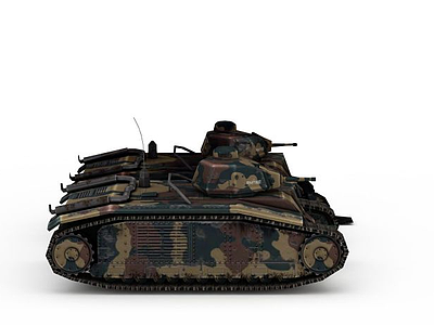 迷彩坦克模型3d模型