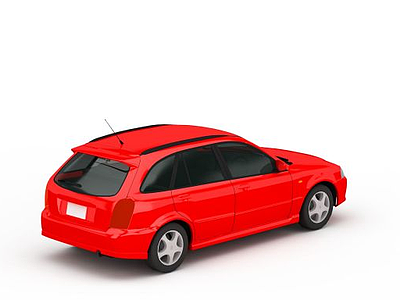 红色商务车模型3d模型