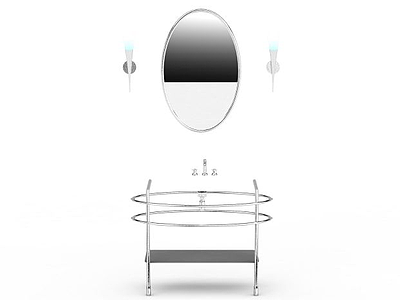 3d简约浴室镜免费模型