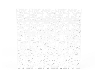 3d白色镂空雕花隔板免费模型