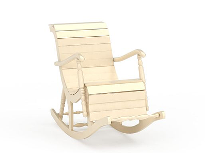 3d木质摇椅免费模型