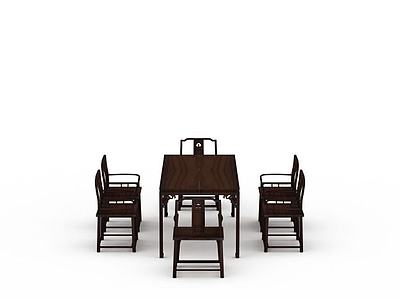 3d简约桌椅模型