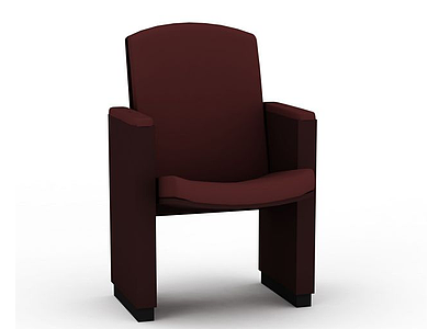 3d酒红色椅子模型