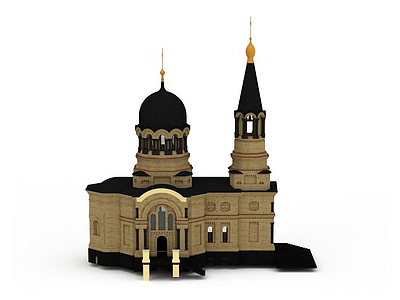 3d欧式教堂建筑模型