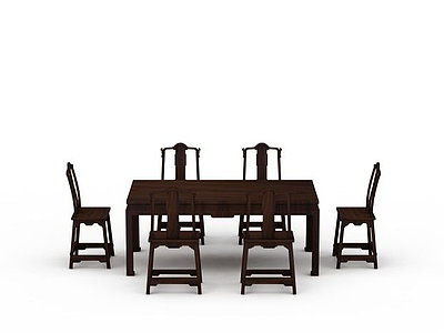 茶馆桌椅模型3d模型