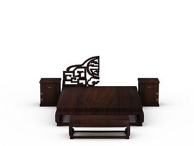 实木桌椅模型3d模型