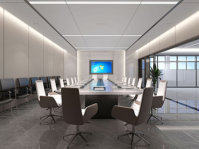 现代风格会议室3d模型