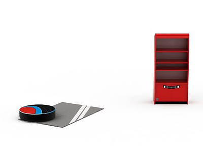 红色置物柜模型3d模型