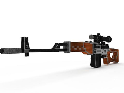 老式狙击步枪模型3d模型