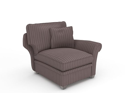 3d条纹布艺沙发免费模型