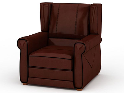 酒红色沙发模型3d模型