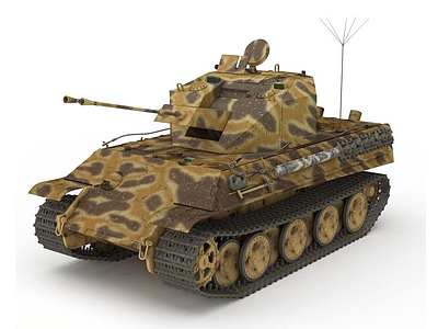 迷彩谢尔曼III型坦克模型3d模型