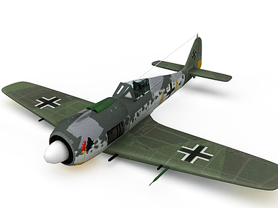 3d<font class='myIsRed'>德国</font>FW-190型战斗机模型