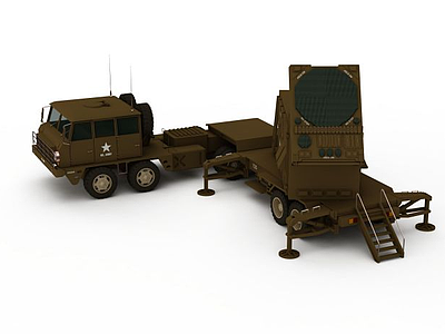 3d军用导弹发射车模型