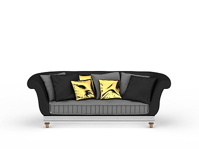 时尚黑色沙发模型3d模型
